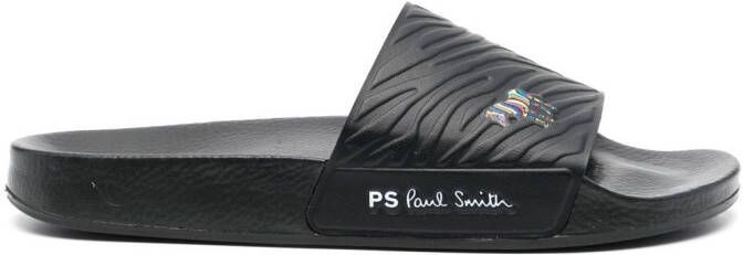 PS Paul Smith Slippers met zebra logo Zwart