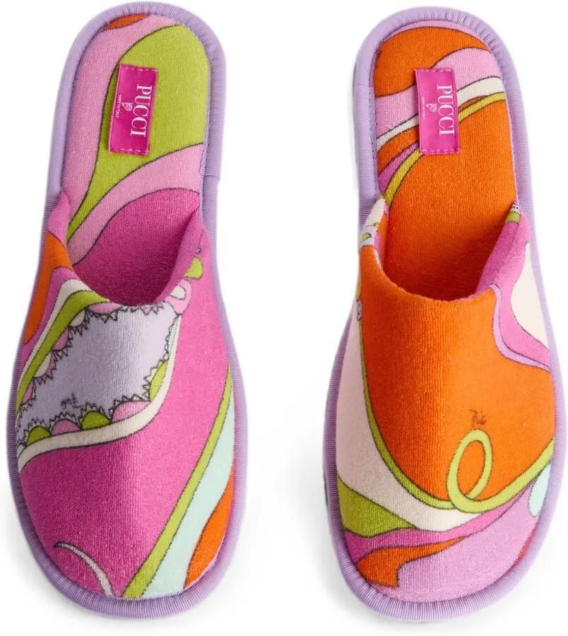 PUCCI Badstof slippers met Orchidee-print Roze - Foto 3