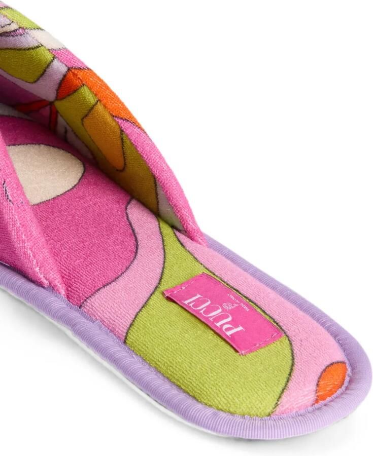 PUCCI Badstof slippers met Orchidee-print Roze - Foto 4
