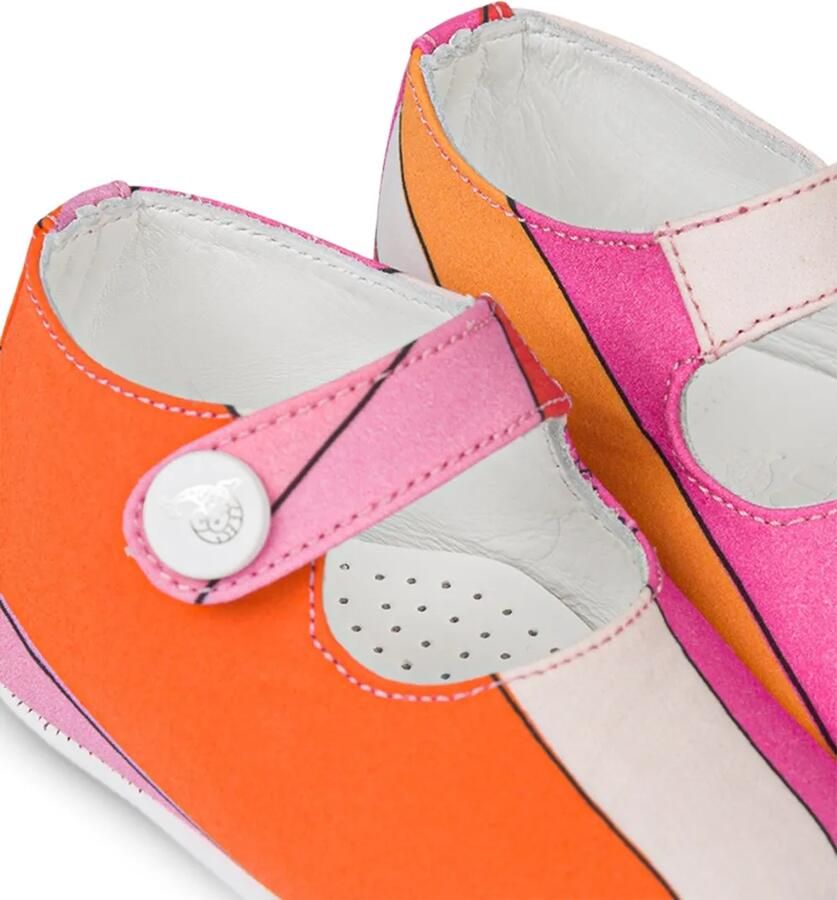 PUCCI Junior Gestreepte babyschoentjes met knopen Oranje - Foto 2