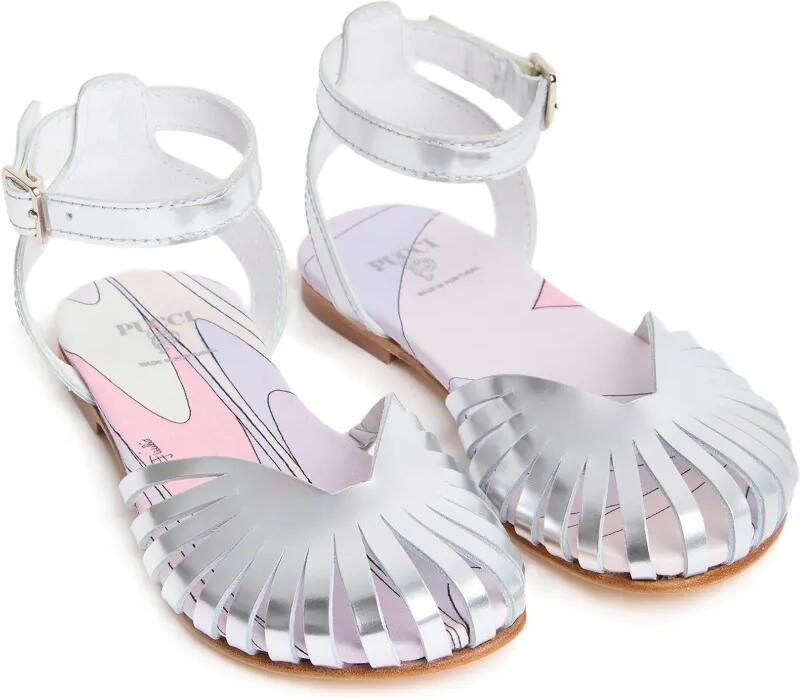 PUCCI Junior Leren ballerina sandalen Zilver