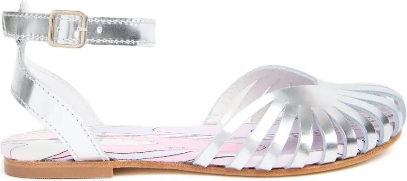 PUCCI Junior Leren ballerina sandalen Zilver