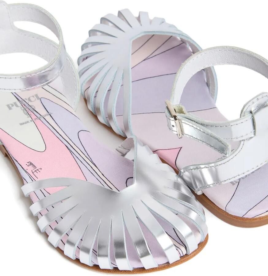 PUCCI Junior Leren ballerina sandalen Zilver - Foto 4
