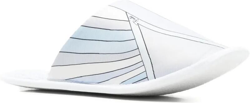 PUCCI Zijden slippers met Marmo-print Blauw - Foto 4