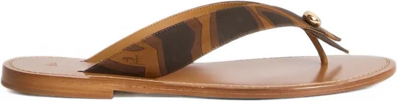 PUCCI suede Labirinto-print flip-flops Bruin