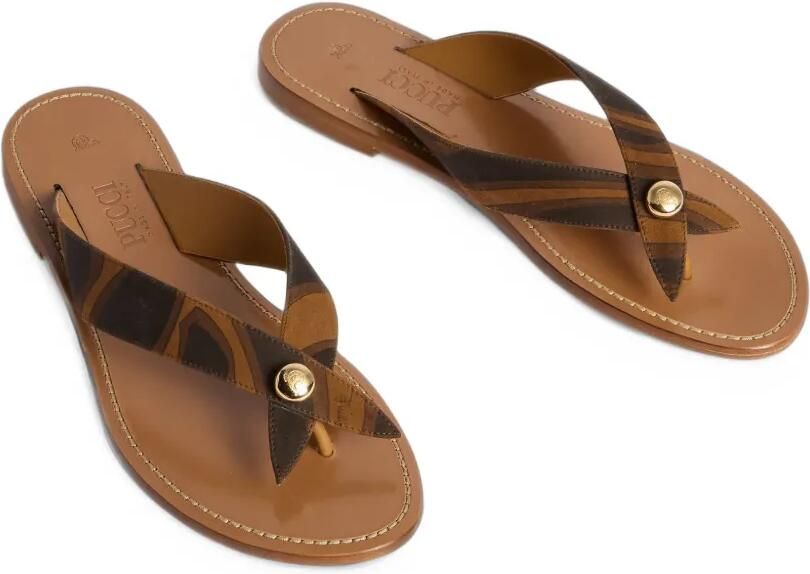 PUCCI suede Labirinto-print flip-flops Bruin - Foto 5