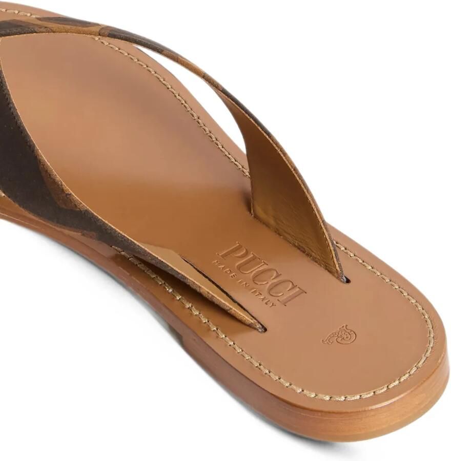 PUCCI suede Labirinto-print flip-flops Bruin - Foto 2