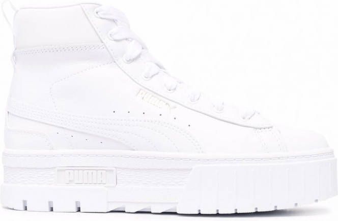 PUMA Chunky leren high-top sneakers met logoprint Wit