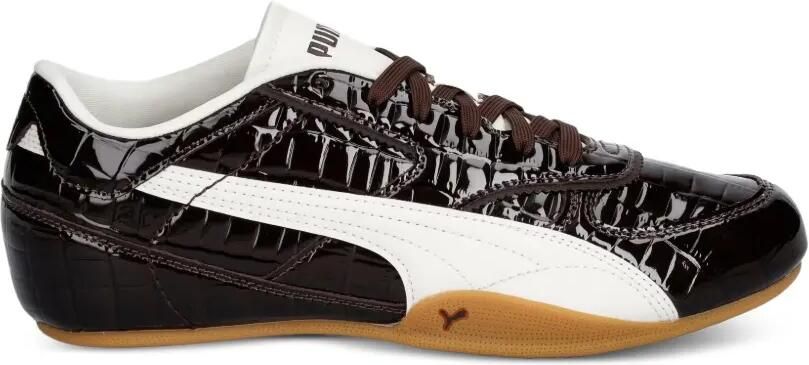 PUMA Bella Mina sneakers met krokodillen-reliëf en gelakte afwerking Bruin