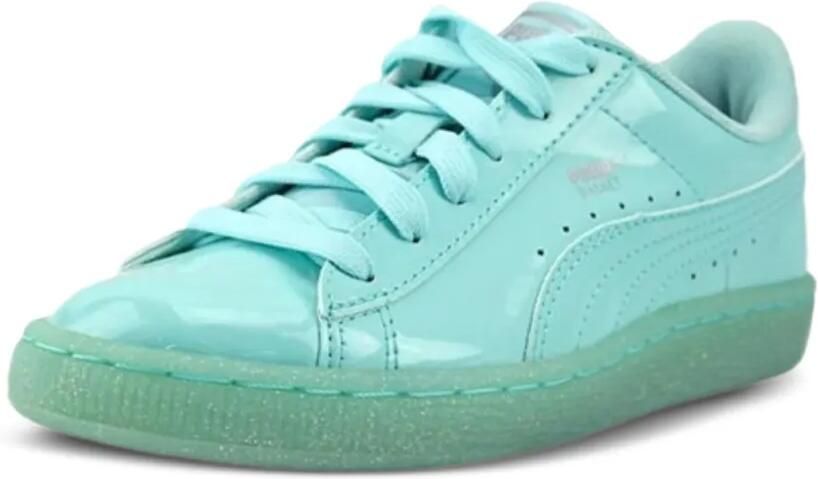 Puma Kids Basket Patent Iced Glit "Blue" sneakers Blauw - Foto 3