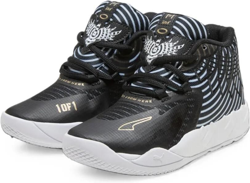 Puma Kids x LaMelo Ball MB.01 gestreepte basketbalsneakers Zwart