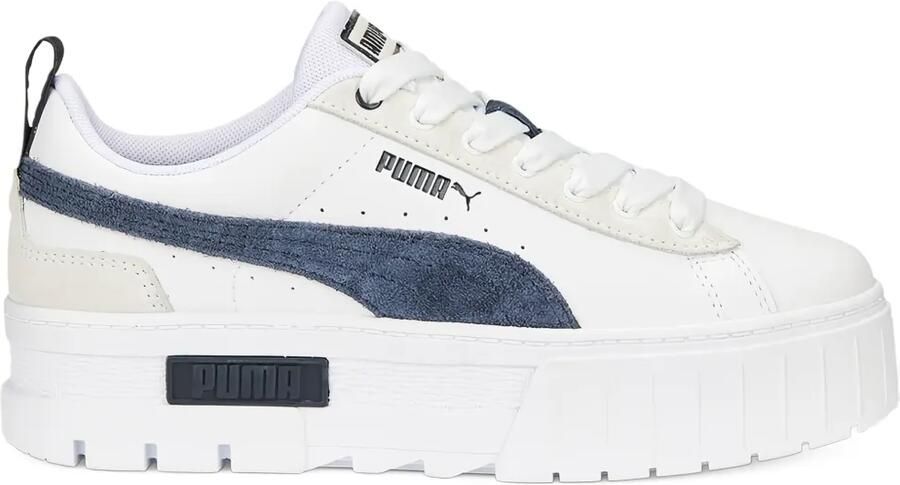 PUMA Mayze leren sneakers met plateauzool Wit