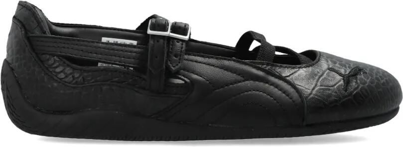 PUMA Speedcat ballerina's met krokodillen-reliëf Zwart