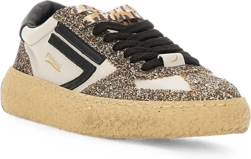 Puraai 1.01 Vintage sneakers met glitters Wit - Foto 3
