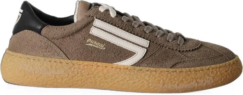 Puraai 1.01 Vintage sneakers met vlakken en logoprint Bruin