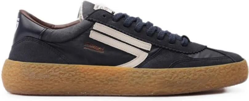 Puraai 1.01 Vintage suède sneakers met vlakken Blauw