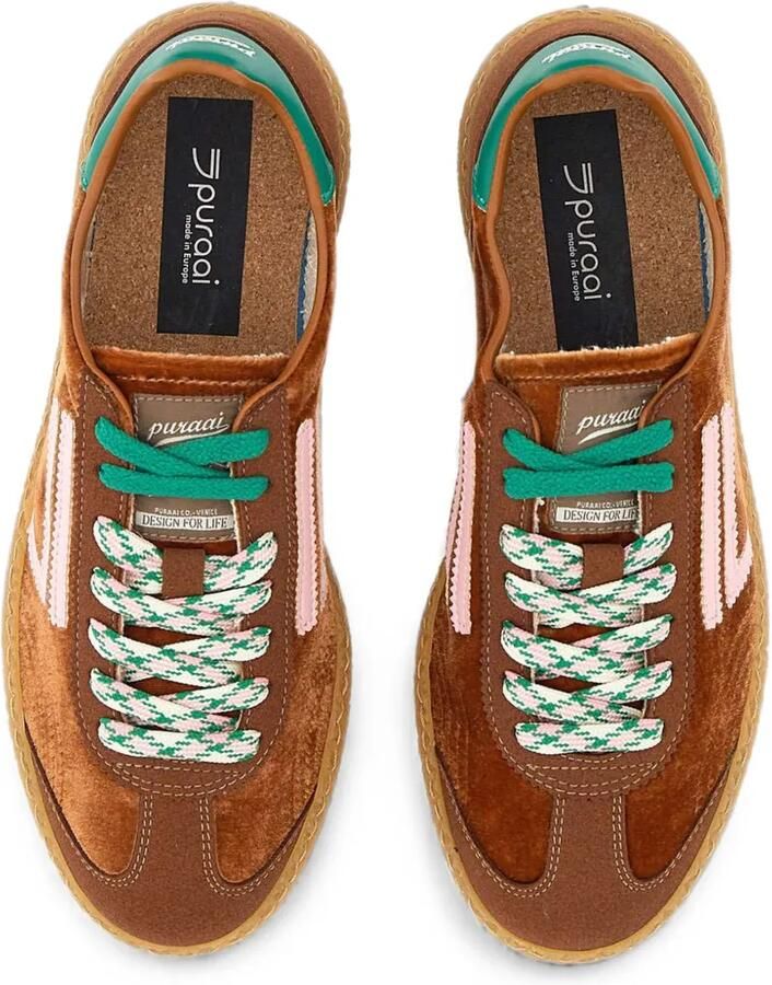 Puraai 6.01 XS sneakers met fluwelen effect Bruin - Foto 2