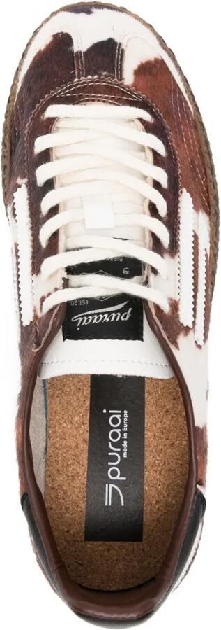 Puraai Carolina sneakers met patroon Bruin - Foto 4