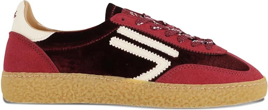 Puraai Fluwelen sneakers met vlakken Rood