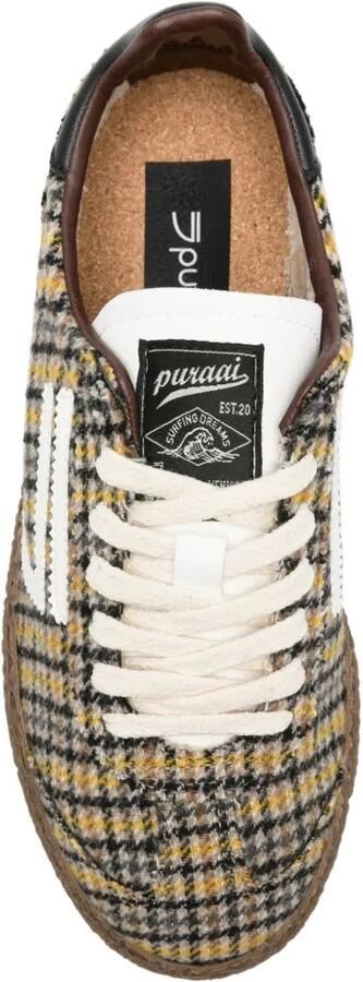 Puraai Geruite sneakers Geel - Foto 4