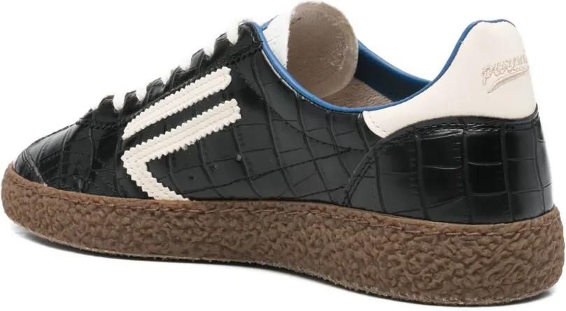 Puraai Gestreepte sneakers met krokodillen-reliëf Zwart - Foto 3