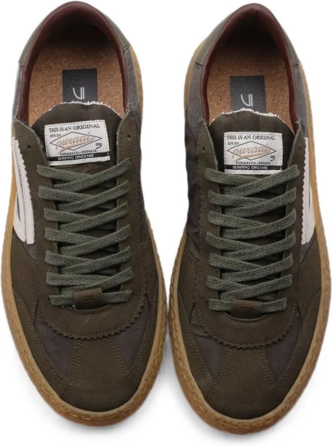 Puraai Gewaxte nylon sneakers Groen - Foto 2
