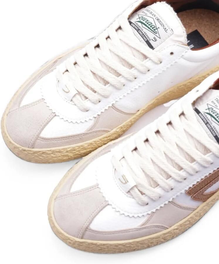 Puraai Leren sneakers met vlakken Wit - Foto 2