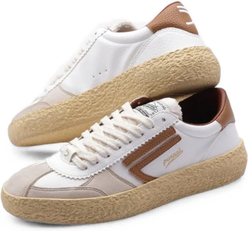 Puraai Leren sneakers met vlakken Wit - Foto 3