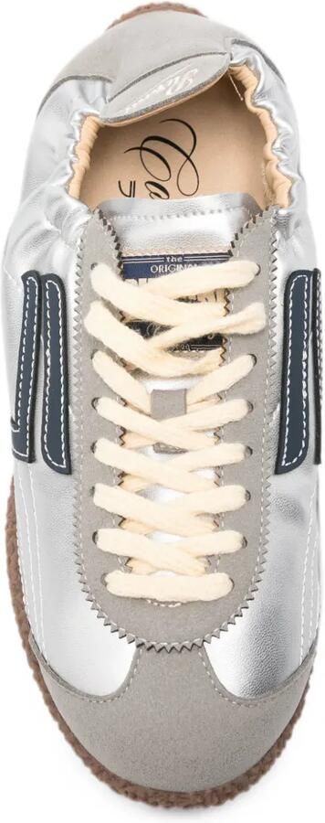 Puraai logo-patch metallic sneakers Zilver - Foto 4
