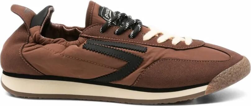 Puraai logo-patch panelled sneakers Bruin