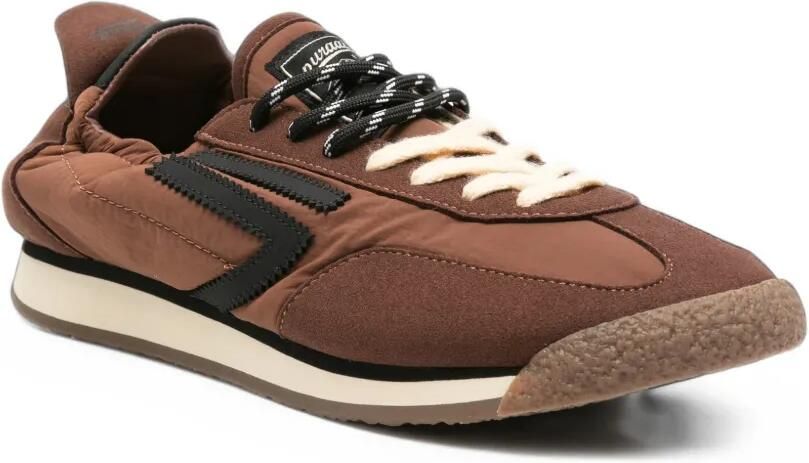 Puraai logo-patch panelled sneakers Bruin - Foto 2
