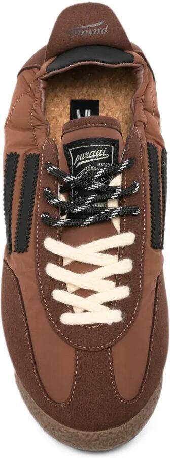 Puraai logo-patch panelled sneakers Bruin - Foto 4