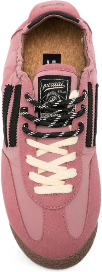 Puraai panelled logo-patch sneakers Roze - Foto 4