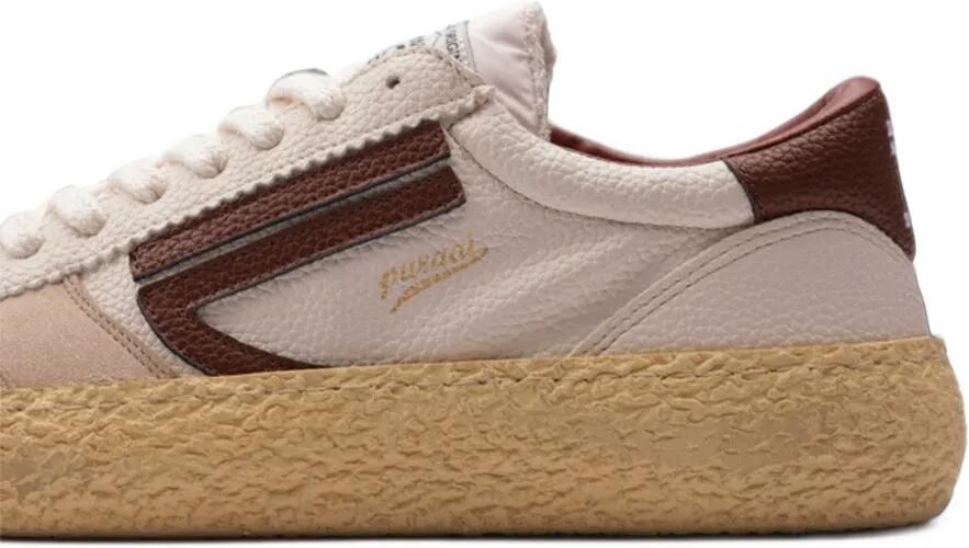 Puraai panelled textured-sole sneakers Beige - Foto 4
