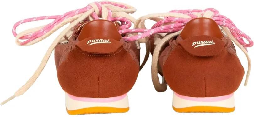 Puraai Panther Brownie sneakers met suède vlakken en logopatch Bruin - Foto 3