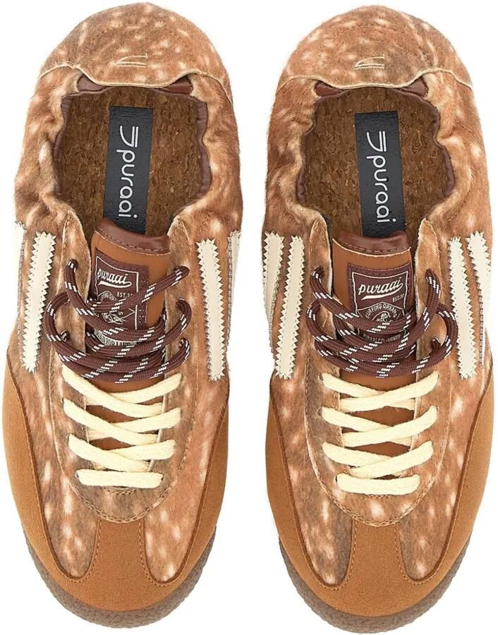 Puraai Panther low-top sneakers met dierenprint Bruin - Foto 2