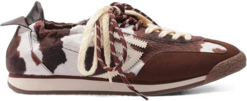 Puraai Panther sneakers met koeienprint Bruin