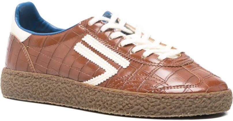 Puraai Pecan sneakers met krokodillen-reliëf Bruin - Foto 2