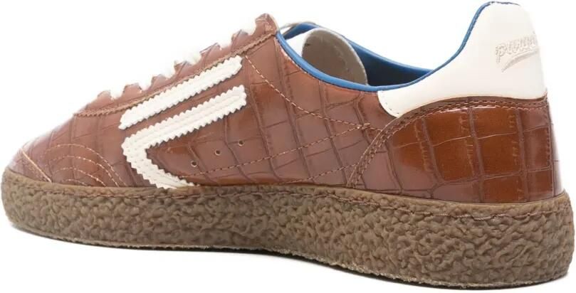 Puraai Pecan sneakers met krokodillen-reliëf Bruin - Foto 3