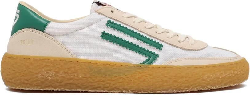 Puraai Polly logo-stripe sneakers Beige