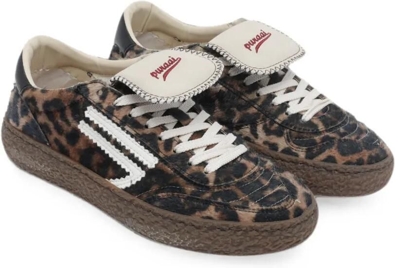 Puraai Polly Tab sneakers met jaguarprint Bruin - Foto 3