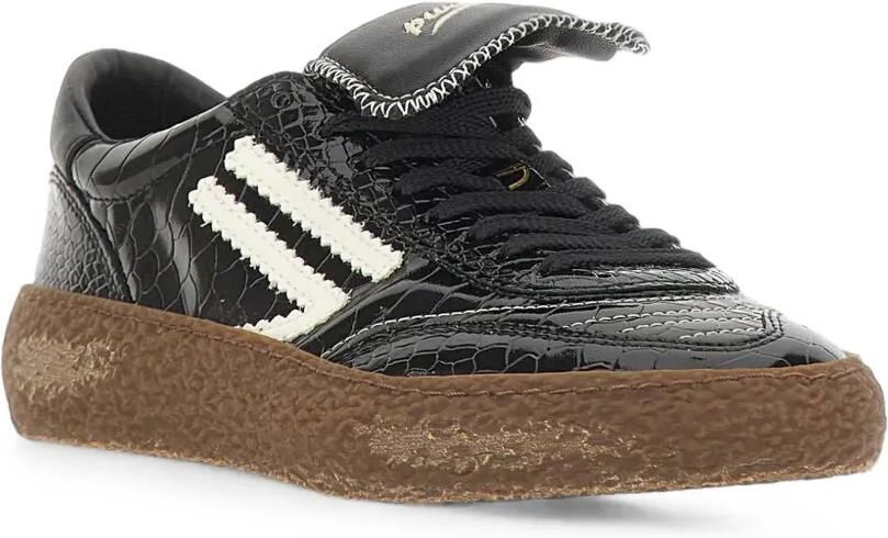 Puraai Polly Tab sneakers met krokodillen-reliëf Zwart - Foto 3