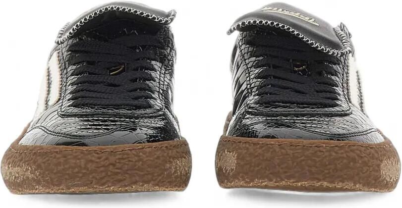 Puraai Polly Tab sneakers met krokodillen-reliëf Zwart - Foto 5