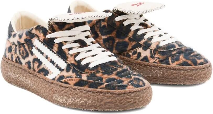 Puraai Polly Tab sneakers met luipaardprint Bruin - Foto 4