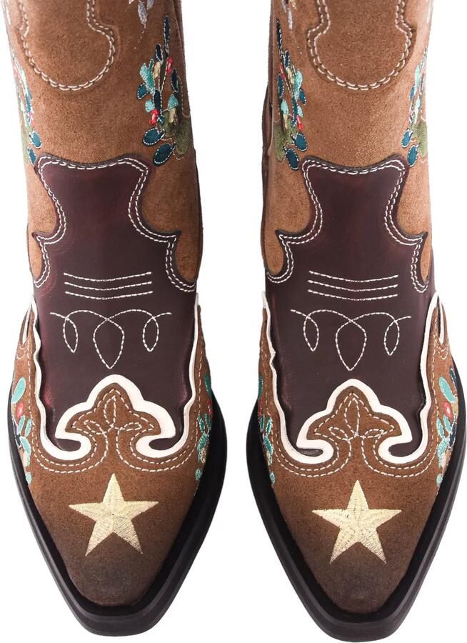 Puraai Rodeo embroidered boots Bruin - Foto 3