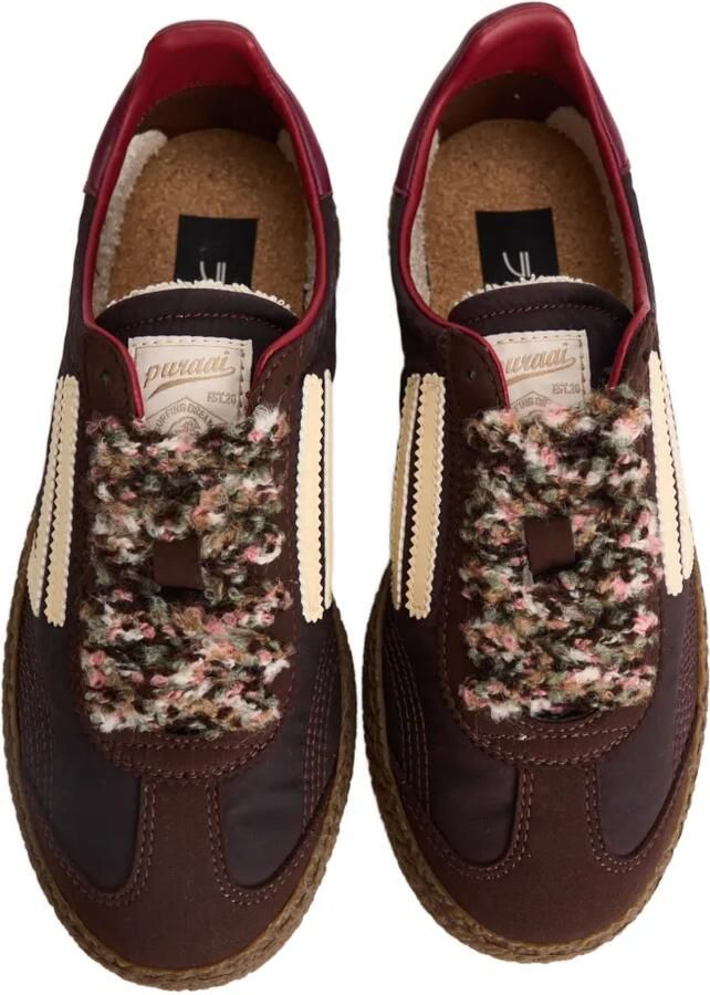 Puraai Sneakers met bouclé vlakken Bruin - Foto 3