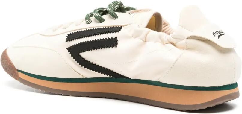 Puraai Sneakers met elastische kraag en zigzag-patch Beige - Foto 3