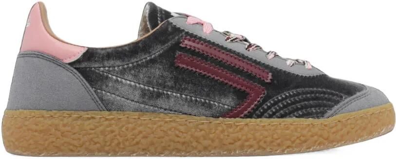 Puraai Sneakers met fluwelen vlakken Grijs
