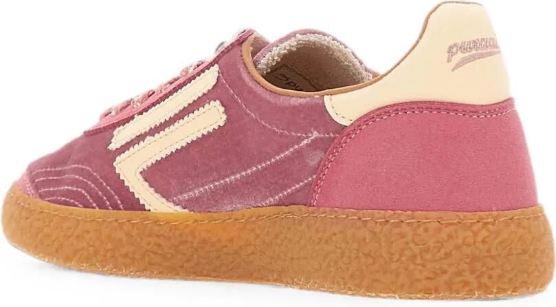 Puraai Sneakers met fluwelen vlakken Roze