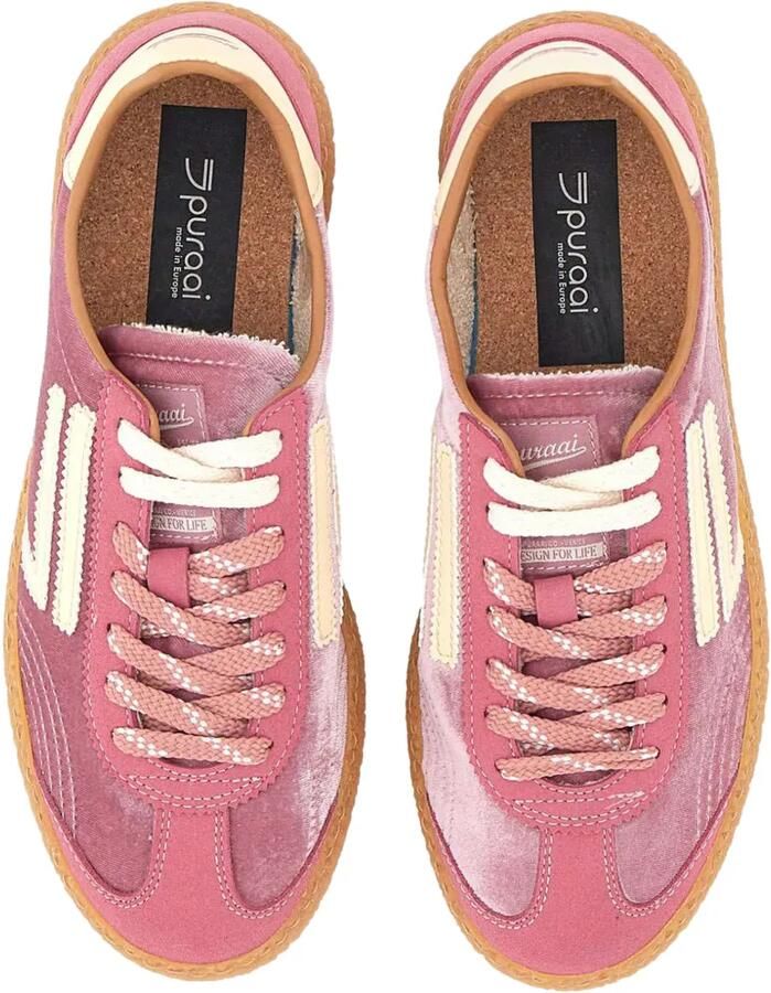 Puraai Sneakers met fluwelen vlakken Roze - Foto 2